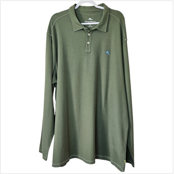 Tommy Bahama Other - Tommy Bahama Island Zone Tropicool Pique Spectator Green Long Sleeve Polo  2XLT